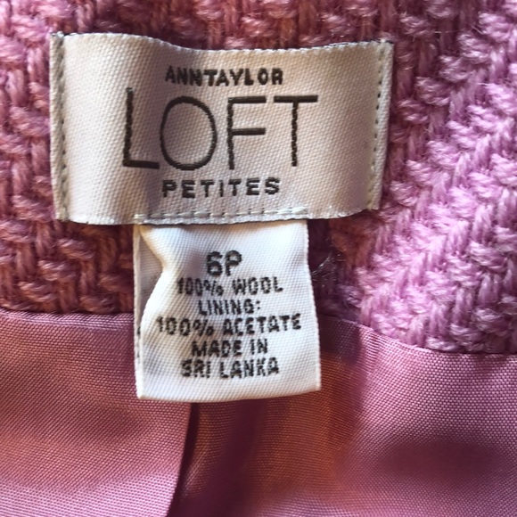 LOFT Lavender Jacket 100% Wool Sz. 6P Work & Play - Picture 5 of 8